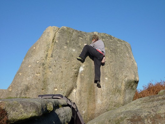 Pock V2 6a on a fantastic Autumn day with Rich  © pebblespanker