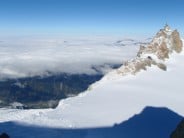 Aiguille du Midi and Arête des Cosmiques over Chamonix valley