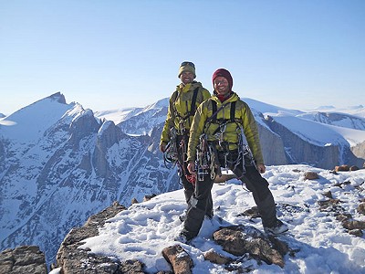 Twid and Mark on the top!  © Baffin Big Wall Team