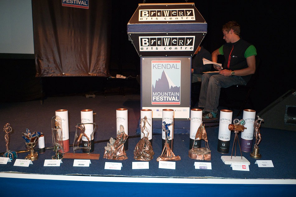 Andy Parkin's amazing trophies for Kendal 2010  © Alan James