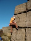 Warming up at Stanage