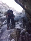 Dean Dalton on the second ice section