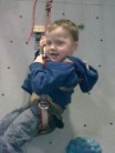 Start em young. My son getting lowered after completing his first ascent aged 4. And he got to the top!!!