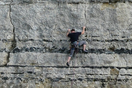 Andy Dunford climbing 'Love on the Rocks ;)'  © Adam Perrett