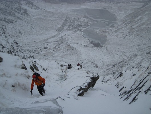 Heading up the final snow gulley of Idwal Stream  © ChrisHolloway1