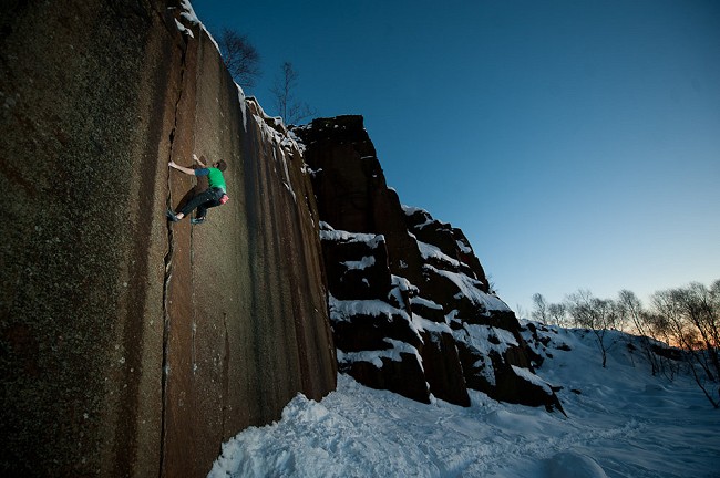 In condition? Leaving the axes at home for a winter ascent of Embankment 2...the way it should be done.    © Alex Messenger