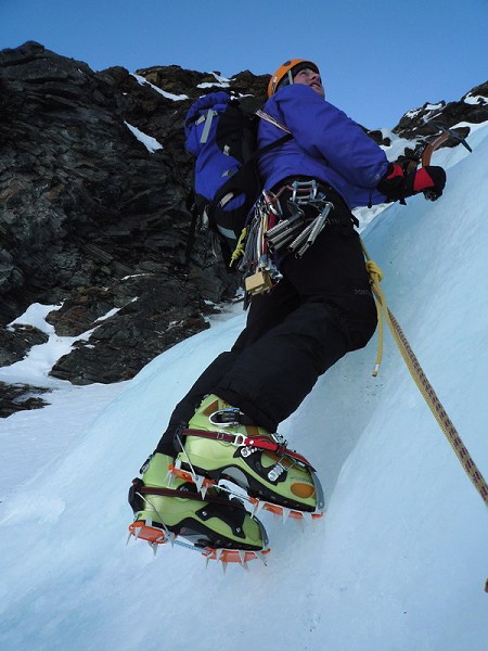 The same CT Nuptses on huge Scarpa ski touring boots.  © Toby Archer