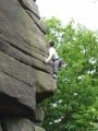 Mark G on the crux of Moyer Buttress