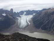 View of Mt Asgard and Turner Glacier from the summit of Mt Battle.