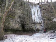 Aiden leading Waterfall Swallet. Dec 23rd 2010.
