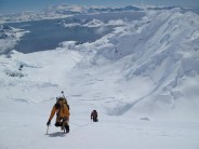 Nearing the summit on the first ascent of Mt Inverleith, Antarctica