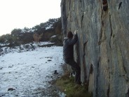 Xmas Eve, Back Wall Traverse at Hobson Moor