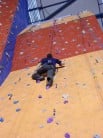 me climbing a 4c on the 16m wall