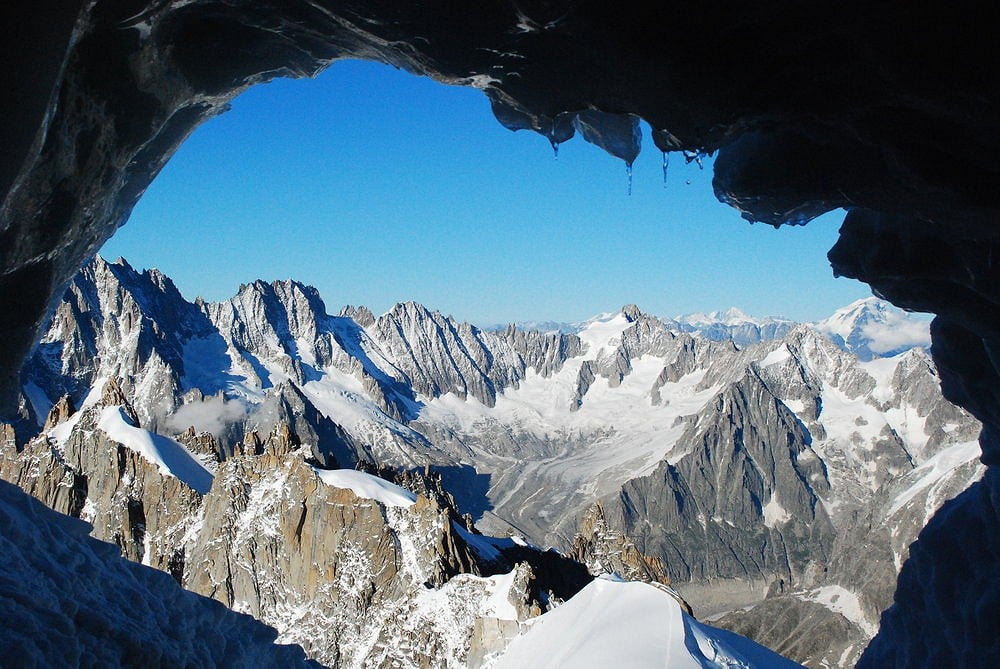 Alpinists' exit - Aiguille du Midi, Chamonix  © calofil
