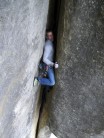 French crack climbing at its best. Marc Gamio fighting with Roots Canal at Annot. Full on 6c with no bolts!