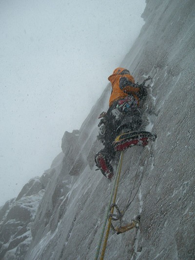 Rich Cross climbing Engineer's Slab, Gable Crag  © Steve Ashworth Collection
