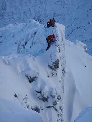 Coming across the crest of Ledge Route on Ben Nevis  © Mike Pescod