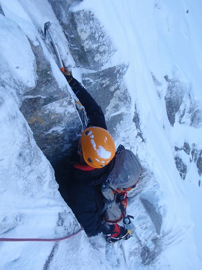 Tussling with the mixed moves on Crest Route, Stob Coire nan Lochan  © Mike Pescod