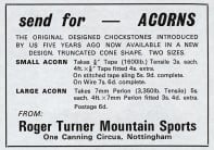 Advertisement for the Acorns, from Mountain 12, November 1970.