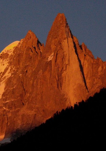 The Drus at sunset - taken from Les Praz, this is the view that got me psyched!  © Charlie Boscoe