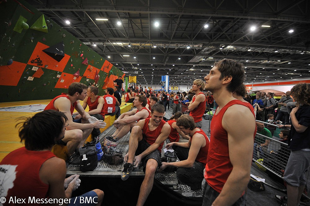Competitors watch the action at the BBC's - Outdoors Show, London  © Alex Messenger / BMC