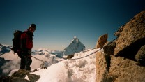 Climbing the Wellenkuppe. Matterhorn in background. Stunning!
