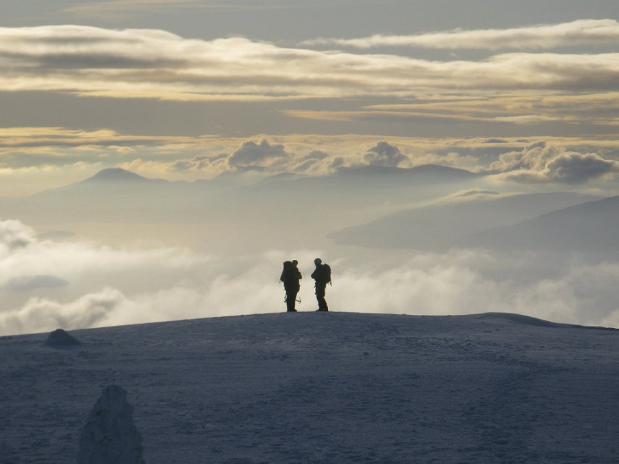 Looking west from Ben Nevis summit during an afternoon of magical weather.  © guyscott
