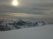 Great views from the summit, some of Scotlands finest solitary climbing