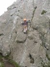 Jowan age 5 going up the slab at Roche Rock(cornwall)