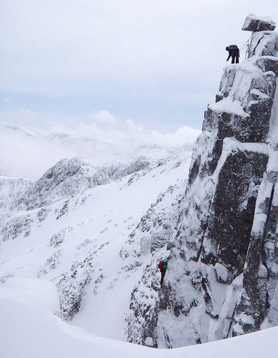 Climbers on Crest Route, Stob Coire Nan Lochain  © Andy Spink