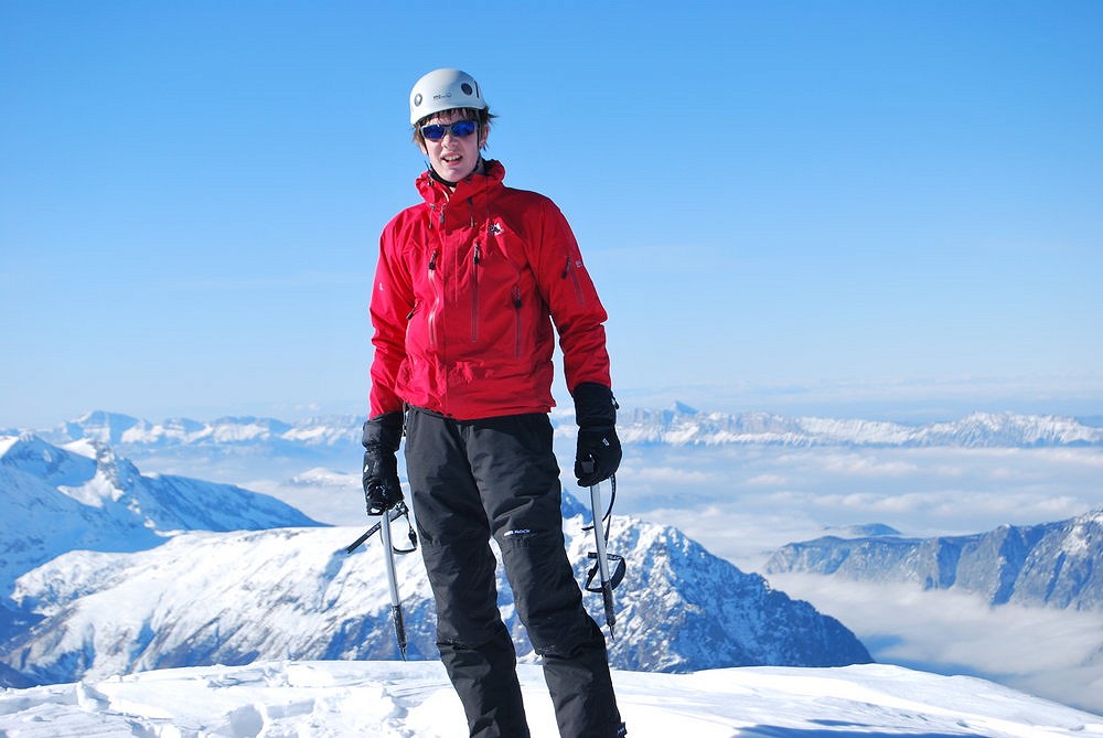 Chris Ellyatt on the summit of Pic Bayle (3464m)  © Chris Ellyatt