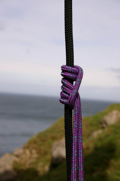 Self Rescue for Climbers - Prusiking up a rope  © Steve Long
