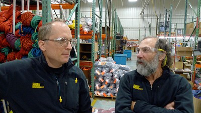Keen climbers and rope experts, Jim Ewing - Sterling Product Engineer and Paul Niland International Sales Manager.  © Mick Ryan