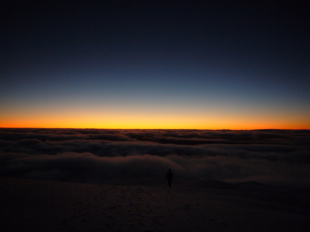 Awesome sunset from the summit of the 'Ben'.  © Djhartley