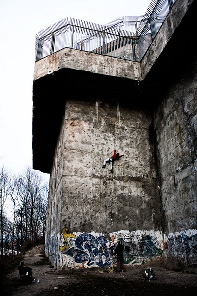 The Humboldthain Bunker in Berlin is now an official climbing venue with fixed equipment. It was built in 1942.  © Jack Geldard