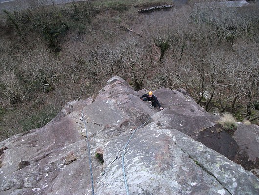 Andy on the second pitch of Valerie's Rib  © berwyn