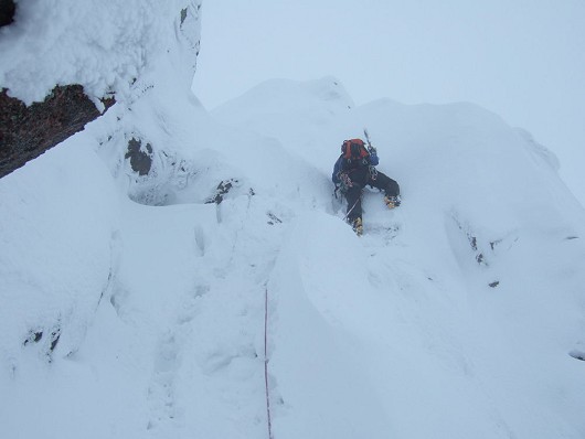 Ewen Buttress crux in deep snow    © sbc_10