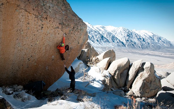 Nalle Hukkataival on the first ascent of the Swarm Direct 8B, Secrets of The Beehive Area, Buttermilk, Bishop, CA  © Nalle Hukkataival Blog