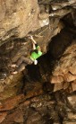 Greg Boswell on the route Dangleberries at Orchestra Cave