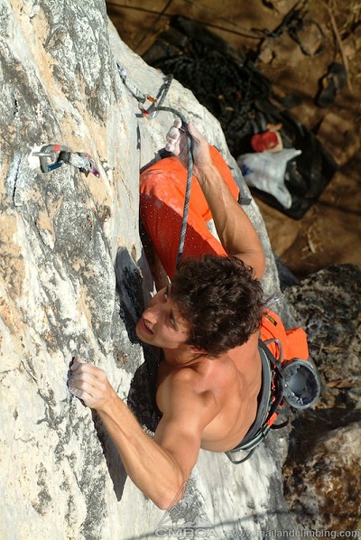 Josh focusing and climbing hard  © TC Changed