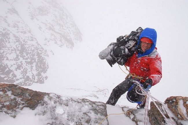 Keith Partridge, top adventure cameraman shooting for the film 'Beckoning Silence'  © Brian Hall.  © Brian Hall