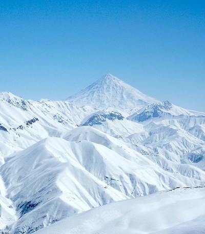 Mount Damavand from the Dizin Ski resort, Iran  © Chris Lockyer
