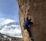 Just at the crux on this amazing problem