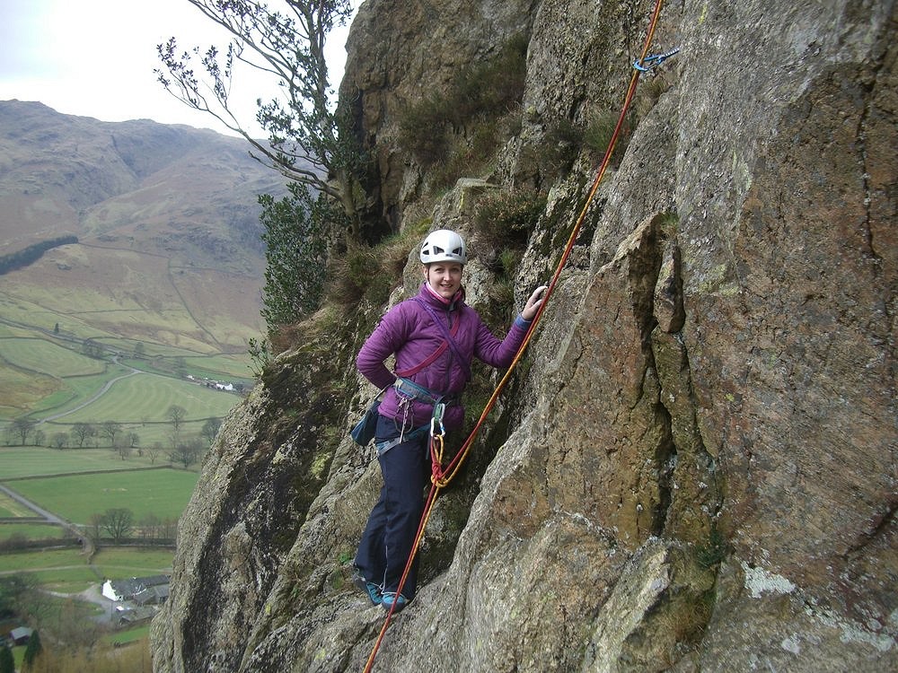 Lindsay enjoying her first Lakeland climb.  © showfaman