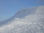 Climber on North Face of Pen Y Fan