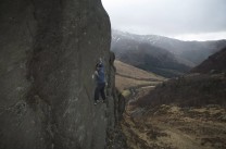 Attempting new route at Upper Scimitar