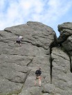 Finding a nut that fits. Trail leading at Haytor.