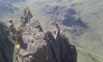 Carl Ellis and Peter Newman tackle the pinnacles on Peter's first outdoor scramble