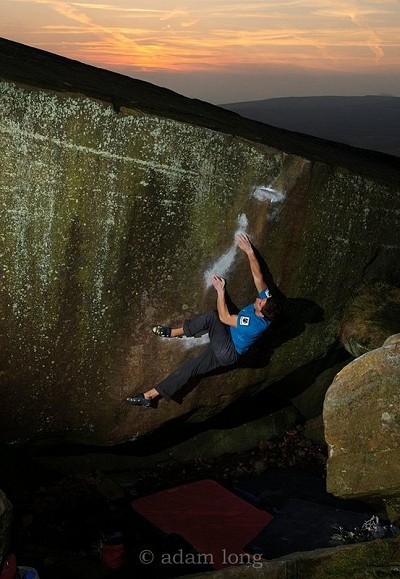 A good brush is crucial on the marginal holds on Brad Pit at Stanage Adam Long http://www.adamlong.co.uk/  © Adam Lincoln