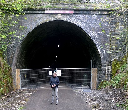 Rhonda Pursglove, project manager for Pedal Peak District outside the Chee Tor tunnel  © Mick Ryan/UKC and UKH News